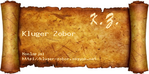 Kluger Zobor névjegykártya